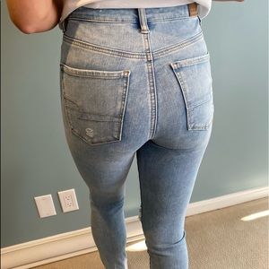 American Eagle high waisted ripped jeans
